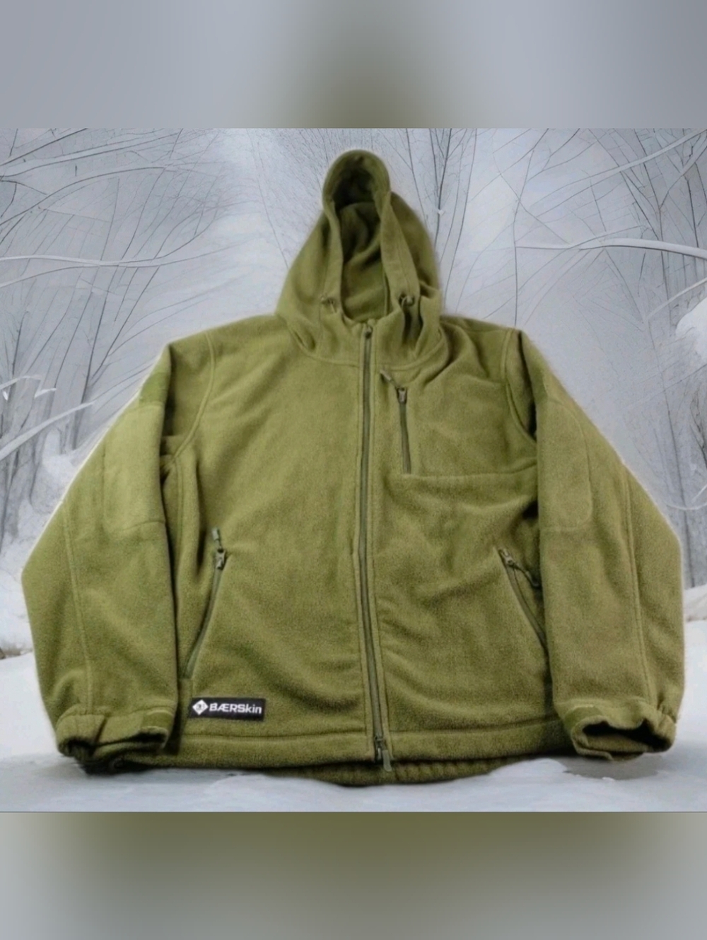 Baerskin Full Zip Tactical Hoodie 2.0 Green MicroFleece Men's Size XL